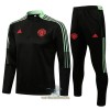 Manchester United Trainings Sweatshirt Pak Quarter-zip 2022-23 Zwarte - Kids